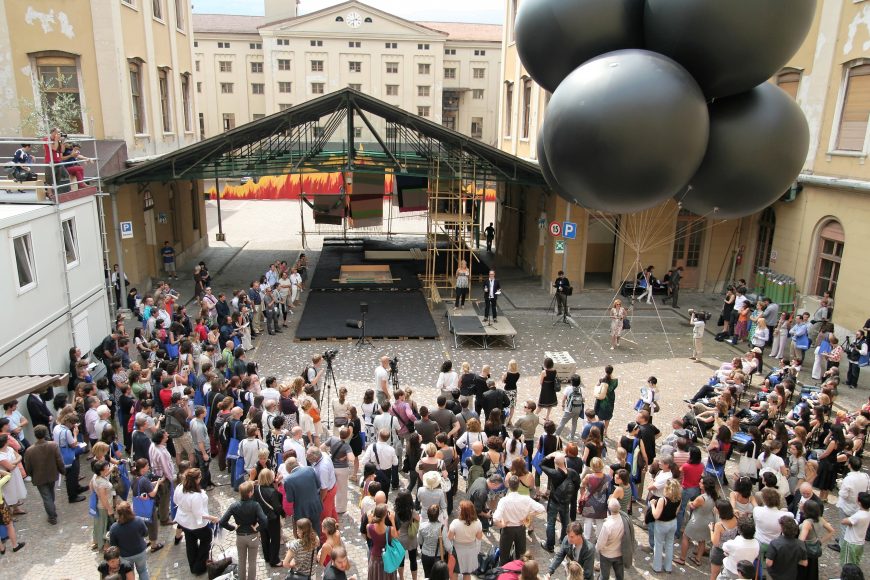 Manifesta 7, Trentino-South Tyrol, 2008. Opening at Manifattura Tabacchi. Photo © Manifesta 7